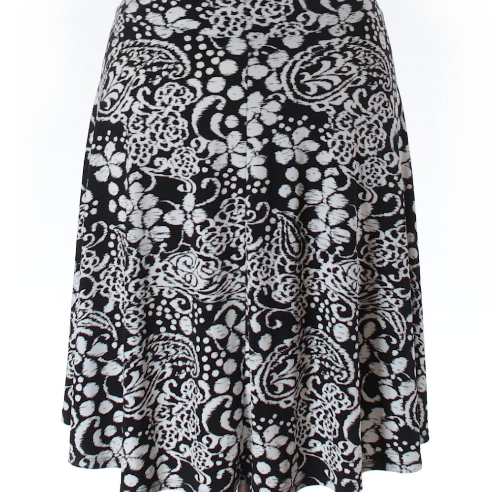 Theme Black and White A-Line Skirt Knee-Length Cocktail